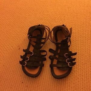 Black gladiator sandals
