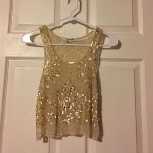 Sheer sequin sparkly crop top