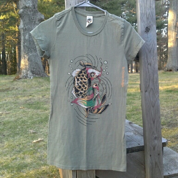 Ed Hardy Long Koi Tee M