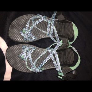 Blue and purple chacos (WILLING TO DEBATE PRICE)