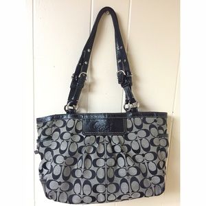 Authentic Black & Gray Coach Bag