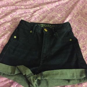 High waisted jean shorts