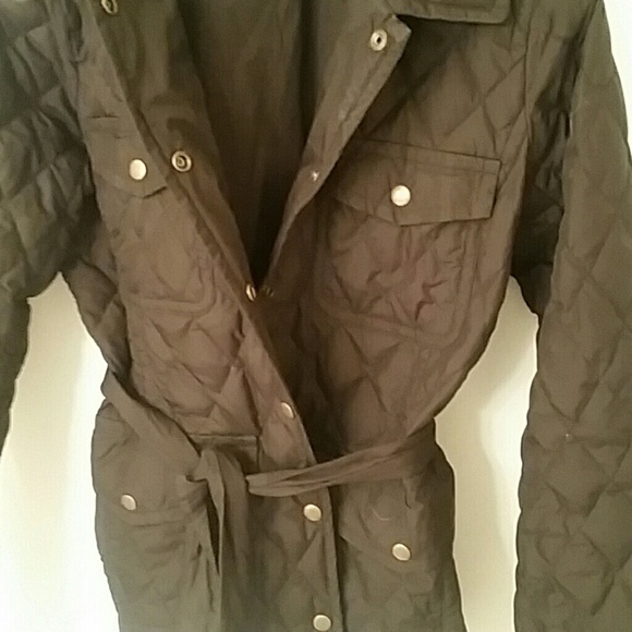 J.Crew black belted quilted coat - Picture 4 of 5