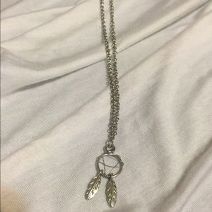 Silver dream catcher necklace