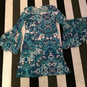 Paisley Bell Sleeve Dress
