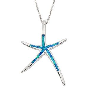 Sterling silver star fish necklace