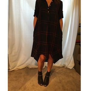 Plaid shirt dress