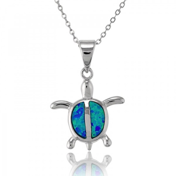 Sterling silver Sea Turtle Opal necklace - Picture 1 of 1