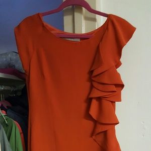 Zara Orange Dress with Ruffles size 26