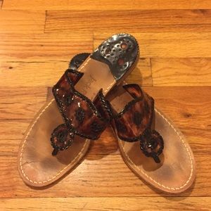 Tortoise Shell Jack Rogers T-Strap Sandals