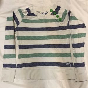 Striped sweater with buttons neck detail