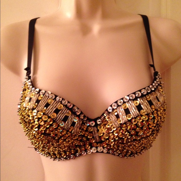 ✨Gold sexy sequins bustier bra✨