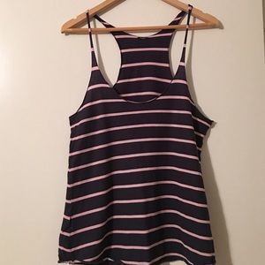 Brandy Melville striped blue and pink tank top