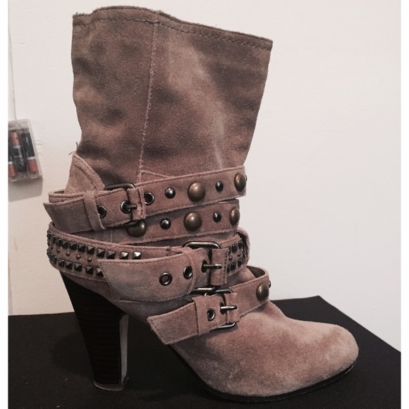 Shoes - ❌ SOLD - Suede Boots w Buckles/Studs Shoes - ❌ SOLD - Suede Boots w Buckles/Studs