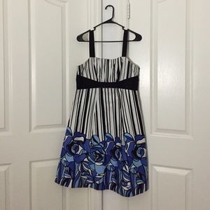 [PLUS] Floral Stripped Dress