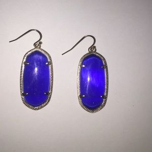 Kendra Scott blue cobalt pendant earrings