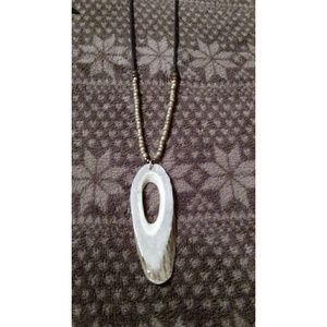 Sliced antler necklace