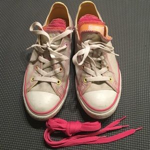 Converse multi tongue sneakers