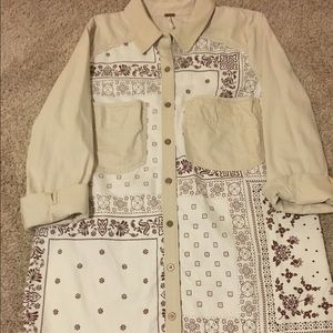 WOMANS free people shirt dress large NWT