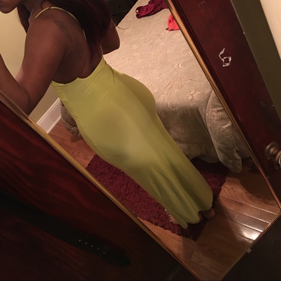 Lime green long dress - Picture 2 of 3
