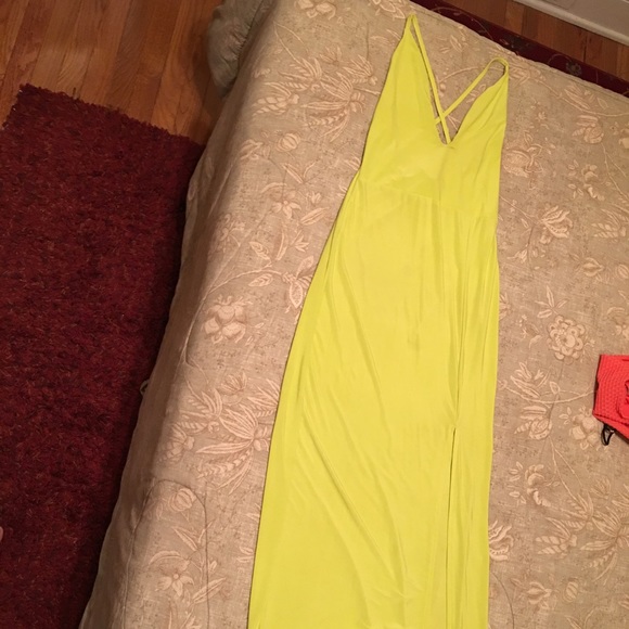 Lime green long dress - Picture 3 of 3