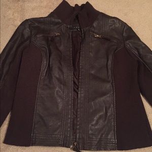 Brown faux leather jacket (XL)
