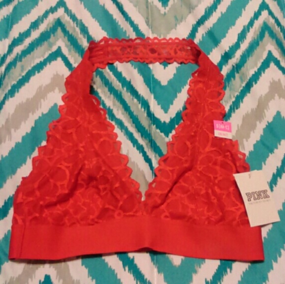 Victoria's Secret PINK red lace bralette