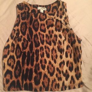 Leopard print crop top.