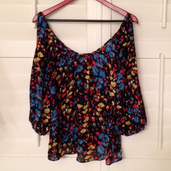 NWOT Parker cold shoulder silk blouse - Picture 1 of 4
