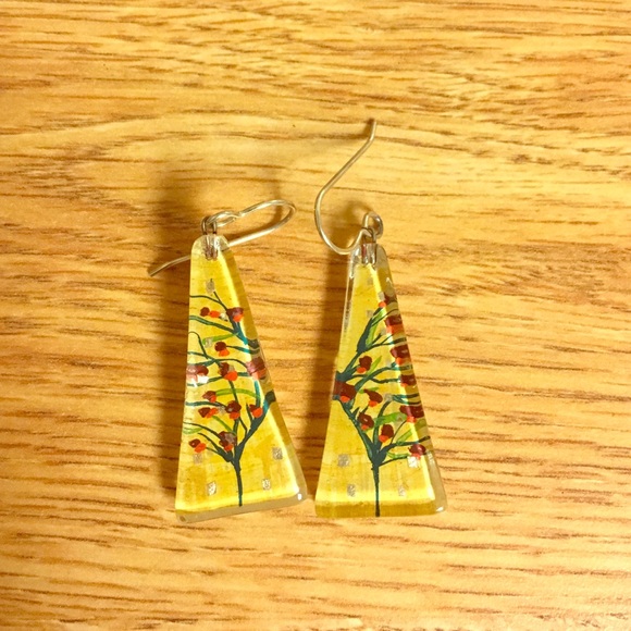 Unique pattern, Handmade Glass Earrings