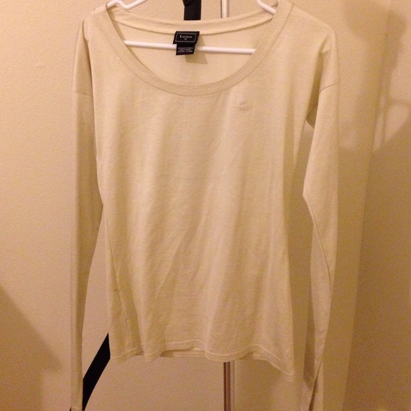 Cream colored Lacoste long sleeve shirt