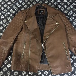 Brown leather-like jacket