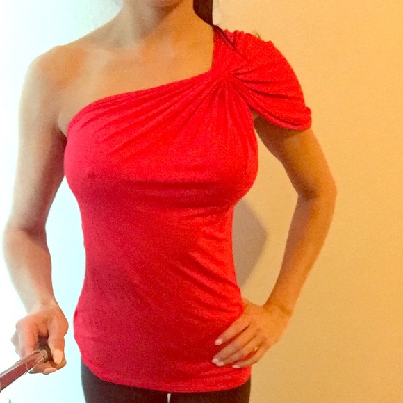 New, red off the shoulder top