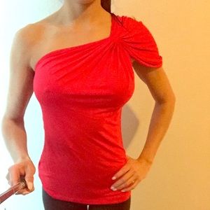 New, red off the shoulder top