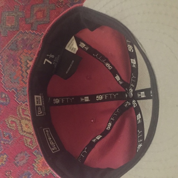 authentic red supreme cordoruoy hat