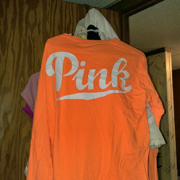 Long sleeve med orange pink shirt