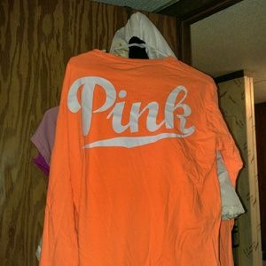 Long sleeve med orange pink shirt