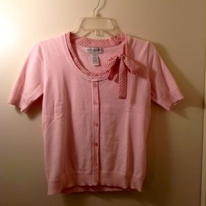 Baby Pink Mock Cardigan Blouse