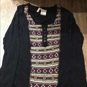 NWT Free people shirt top large New black