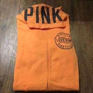 Victoria's Secret orange hoodie large sweatshirt