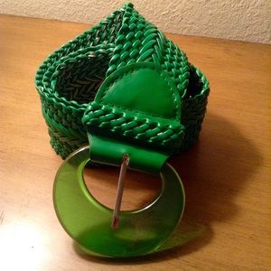 Retro Green Woven Belt