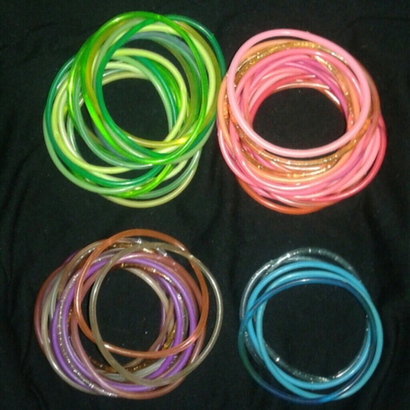 Bundle (Over 90+) JELLY rave festival BRACELETS -Punk/Skater Y2K - Picture 1 of 8