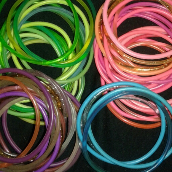 Bundle (Over 90+) JELLY rave festival BRACELETS -Punk/Skater Y2K - Picture 2 of 8