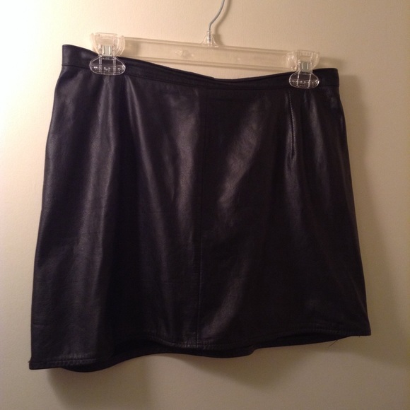 Genuine Black Leather Mini Skirt