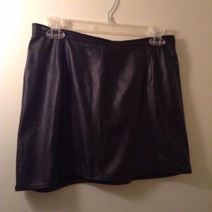 Genuine Black Leather Mini Skirt
