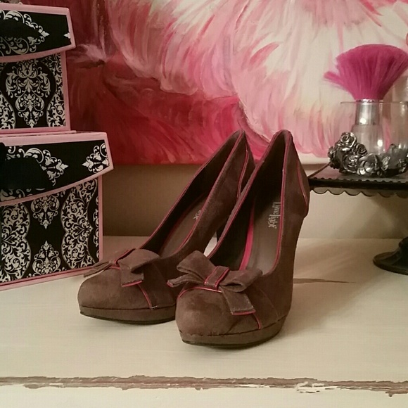 Brown and pink heels