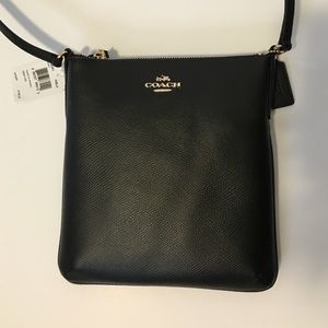 Coach Leather Cross Body Bag, Black