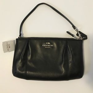Coach Clutch, Wristlet, Black Leather
