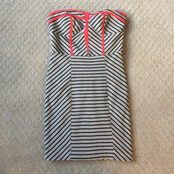 Strapless black and red dress