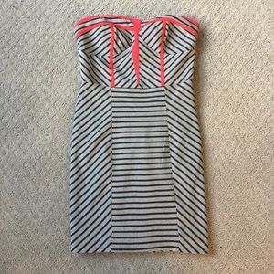 Strapless black and red dress